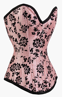 Corset florido rosa e preto